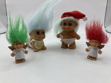 Vintage 4 Russ Babies, in Diapers,  Angels, w/ Wings, Troll Dolls 1.5" to 2.5"