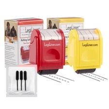 2 PCS 3/4" Red 1/2" Yellow TriLined Dashed Handwriting Teacher Stamps Roller