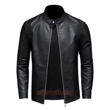 Fashion Men's Faux Leather Slim Fit Jacket Motorcycle Dress Casual Coats Outdoor