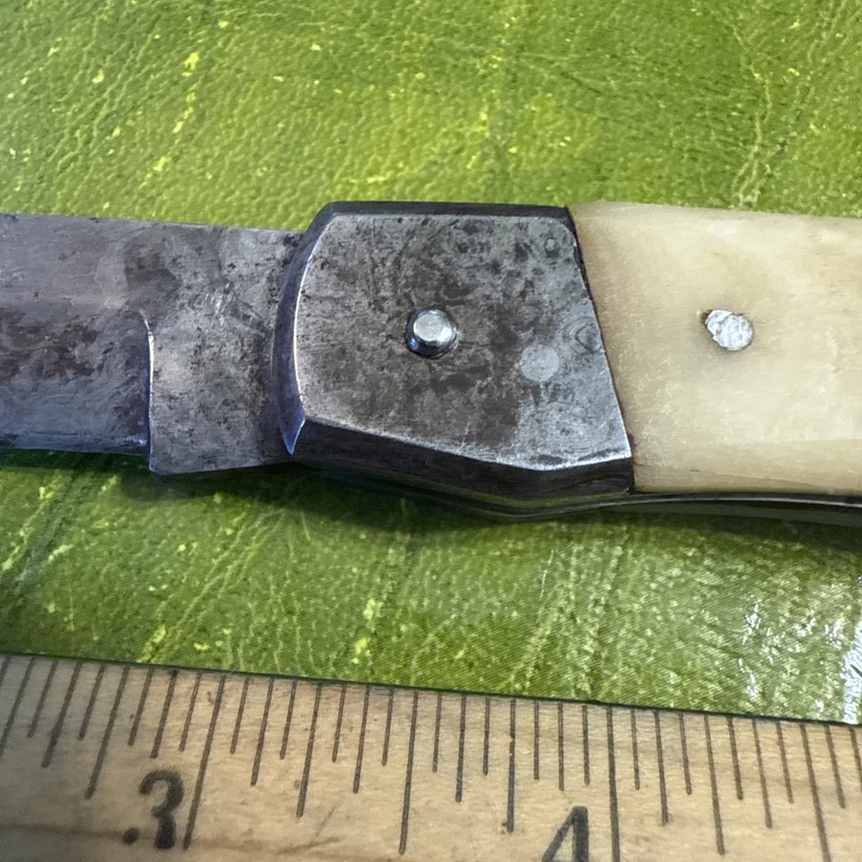 Vintage 1960’s Alaska Made Damascus Steel Single Clip Point Lockback Knife - Image 4 of 4