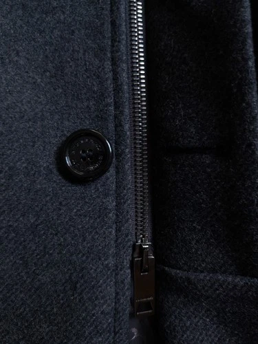 Vintage BURBERRY London Mens Wool Car Coat M Gray Charcoal Nova Check Collar  image 8