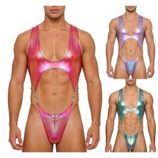 Adult Men Wrestling Singlet Bodybuilding Suit Tight Jockstraps Leotard Clubwear