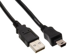 USB 2.0 Type-A Male to Mini-B 5-Pin Male Shielded USB Cable