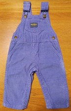 Vintage OshKosh Vestbak Purple Corduroy Overalls - Size 24M - Made in USA