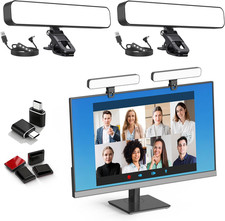 16W 2Pcs Video Conference Lighting, LED Streaming Light Clip-On, Zoom Lighting f