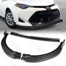 FIT 17-19 TOYOTA COROLLA CARBON STYLE TYPE S FRONT BUMPER SPOILER SPLITTER LIP
