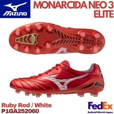 MIZUNO Soccer Cleats MONARCIDA NEO 3 ELITE P1GA252060 Ruby Red/White 2025 NEW 