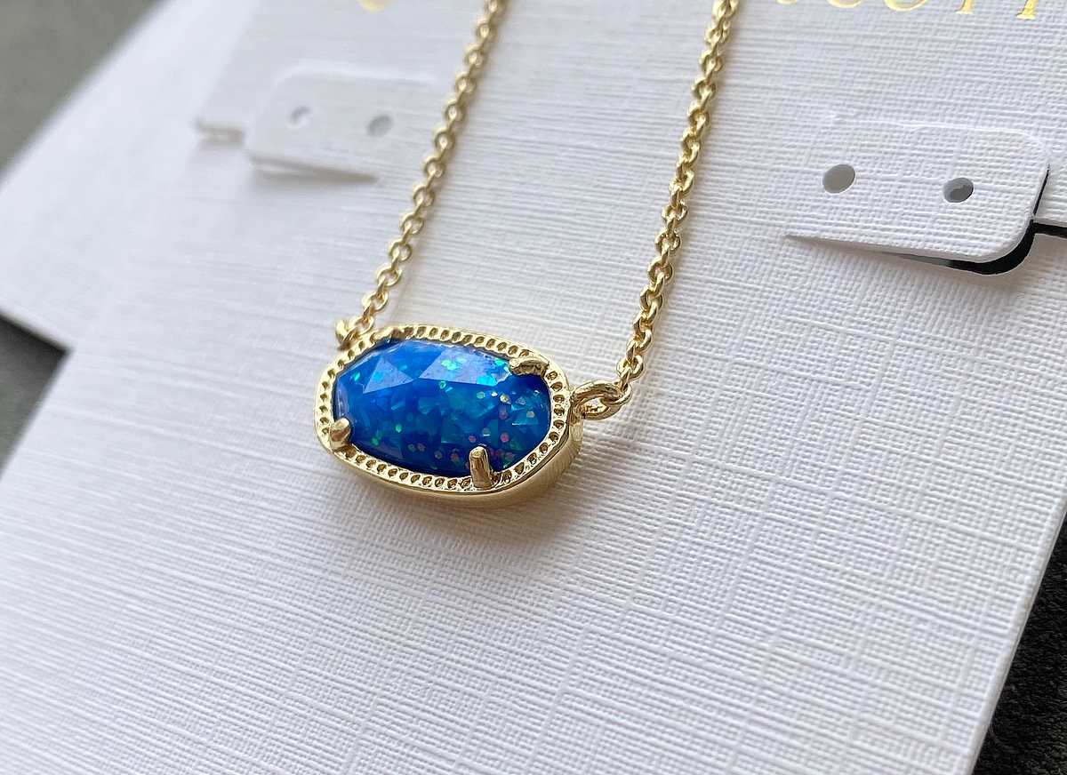 🌟New 💗$95 Kendra Scott🌟 Elisa Gold Pendant Necklace BLUE
