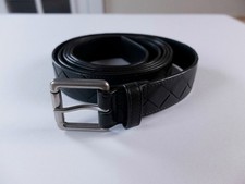  NO CUSTOMS TAX BOTTEGA VENETA green intrecciato double wrap leather belt 90