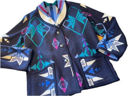 92 Pendleton Knockabout Vintage Coat Jacket Wool Reversible L