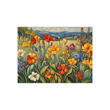 Wildflowers Floral Ceramic Tile Backsplash Wall Art 6x8 Inches