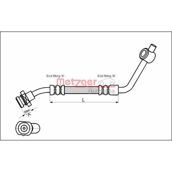 Metzger 4112529 Bremsschlauch FüR Ford Maverick UDS UNS-image