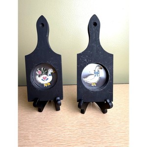 Vintage Goose Paddle Wall Decor – Cottagecore Duck Tin Wall Hangings – Set of 2
