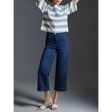 Anthropologie Pilcro The Skipper High Rise Crop Wide Leg Jean 33T / 33 Tall Boho