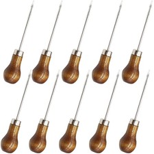 RONYOUNG 10PCS Wooden Handle Gourd Shape Scratch Awl Tool Pin Punching for Le...