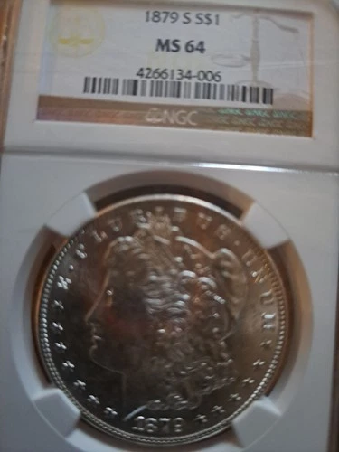 1879-S Morgan Silver Dollar $1 - NGC MS64 - Blazing Luster - San Francisco Mint