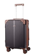 20 Carry On Spinner Luggage,IHONEY ABS Expandable Suitcase B07RL1GC47 - Black
