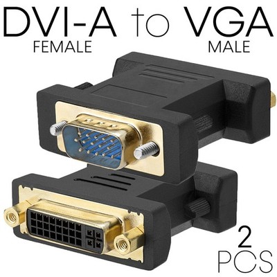 2 PCS DVI to VGA Adapter DVI-I to VGA Connector Converter PC Monitor Projector