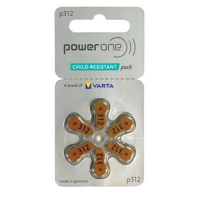 Power One Hearing aid Batteries Size 312 - p312 Battery for Hearing aid