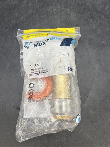 SharkBite Max 1x1 Slip Coupling Push-to-Connect Brass Plumbing Fitting, UR3020A