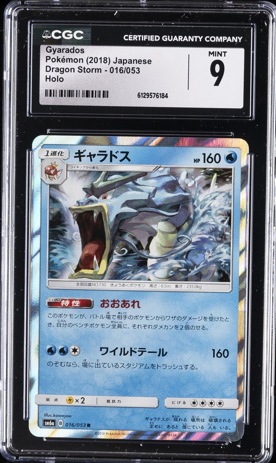 2018 POKEMON JAPANESE DRAGON STORM HOLO #016 GYARADOS CGC 9