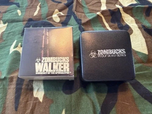 2017 Uncirculated Zombucks Walker Silver Round 1 Troy ounce .999 Fine Silver