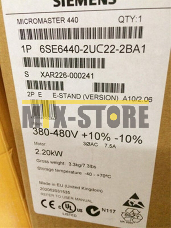 6SE6440-2AB22-2BA1 SIEMENS MICROMASTER 440 Built-in Class 6SE6440-2AB22-2BA1 SIEMENS MICROMASTER 440 Built-in Class