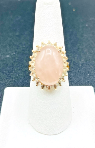 Anillos vintage tono oro y plata y circonita esterlina cuarzo cristal anillos mediados de siglo - Imagen 5 de 21