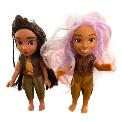 2 Disney Raya and The Last Dragon 6 Inch Dolls Loose No Boots