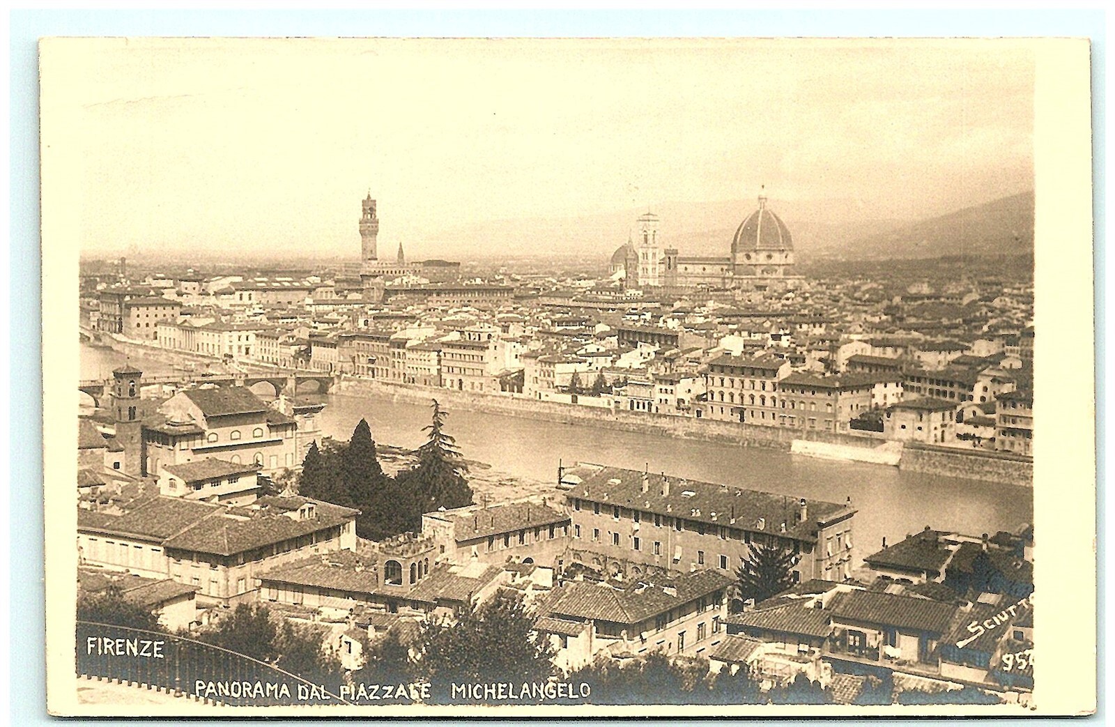 Vintage 1900s Florence Postcard - Panoramic View from Piazzale Michelangelo S03-1240