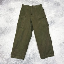 Vintage 1950s Army Military Cotton Olive Pants 32 size