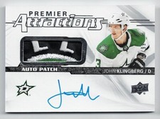 2018-19 Upper Deck Premier Attractions Autograph Patch John Klingberg 53/99
