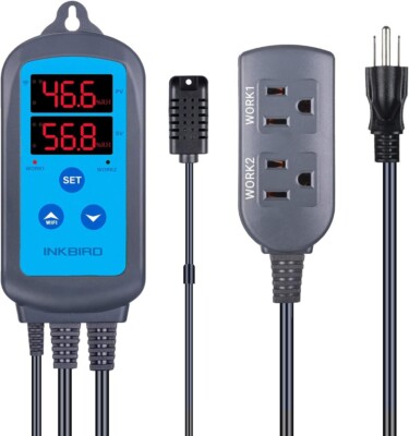 Inkbird IHC-200 Humidity Controller Pre-wired AC 110-240V Sensor US PLUG Humid