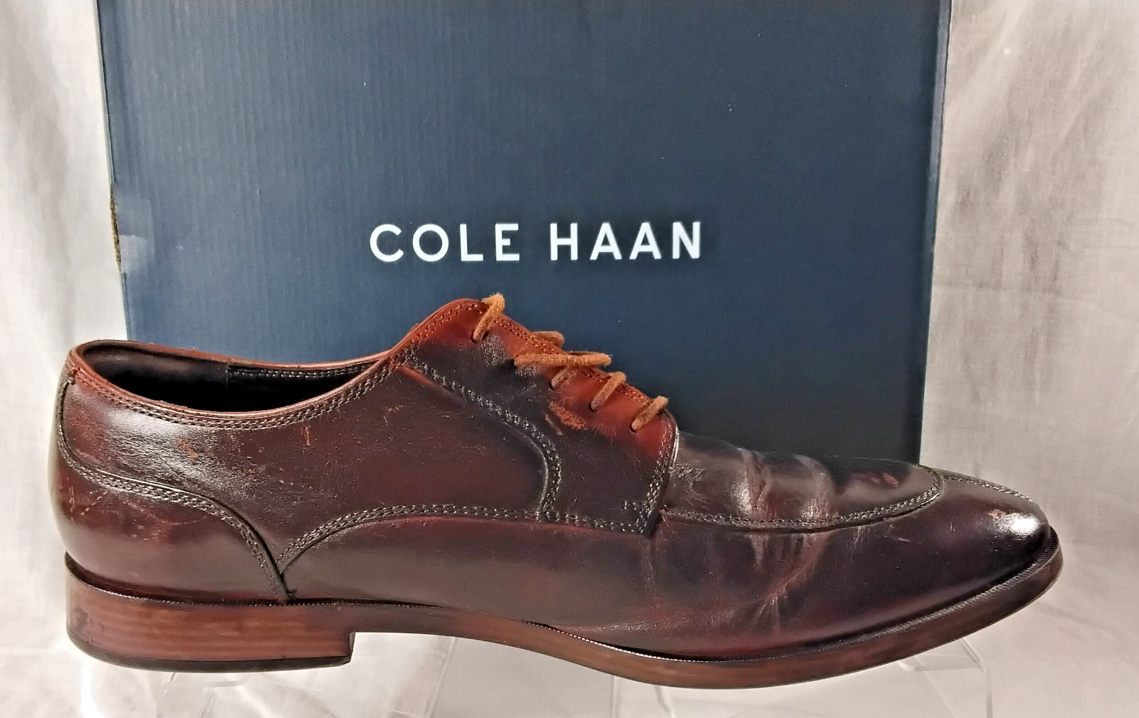 SAOLA Scarpe eleganti Oxford da uomo in pelle marrone taglia 12M Cole Haan