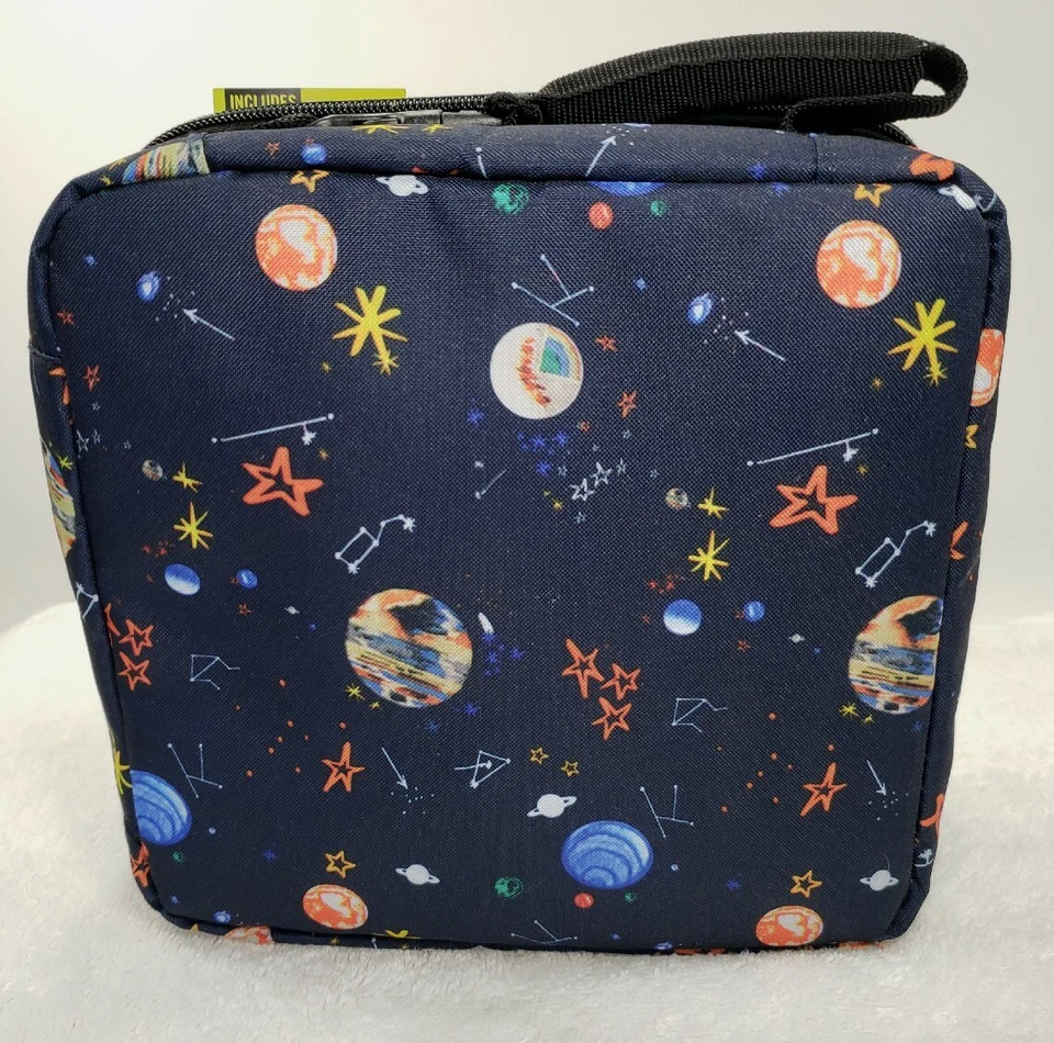 Fiambrera Zona Ártica Espacio Exterior Estrellas Aislada Fácil Limpieza Escuela Almuerzo Frío Foto 4 de 4