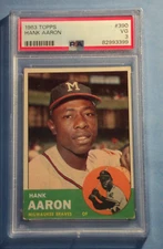 1963 Topps #390 Hank Aaron Braves PSA 3 VG AUCT#11525