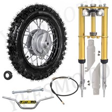 2.5-10 Drum Brake Wheel Tire Rim Front Forks Triple Tree Handlebar for 50cc 70cc