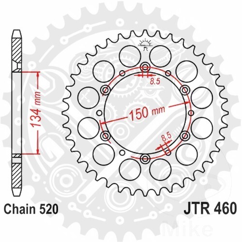 JT Steel Rear Sprocket 53T 53 Tooth KX 125 250 500 250F 450F