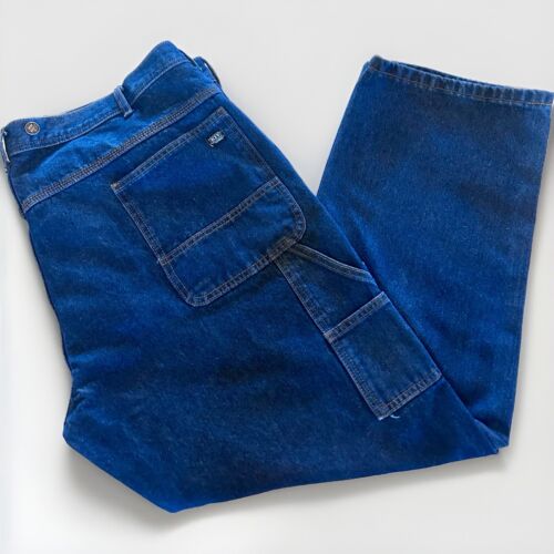Key Men's Size 44x30 Blue Carpenter Straight Leg Dark Denim Jeans