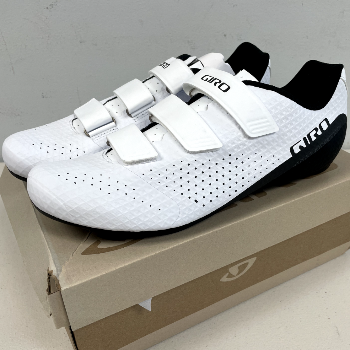 NEW! GIRO Stylus Men's Road Cycling Shoes SPD WHITE Size EU 48