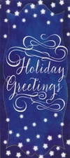 White Script on Dark Blue Designer Greetings Christmas Money & Gift Card Holder