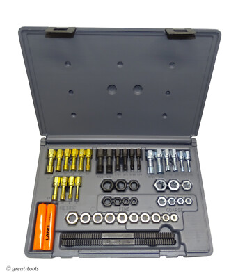 48-PC RETHREADING SET   USA made Lang Tools thread restorer tap & dies