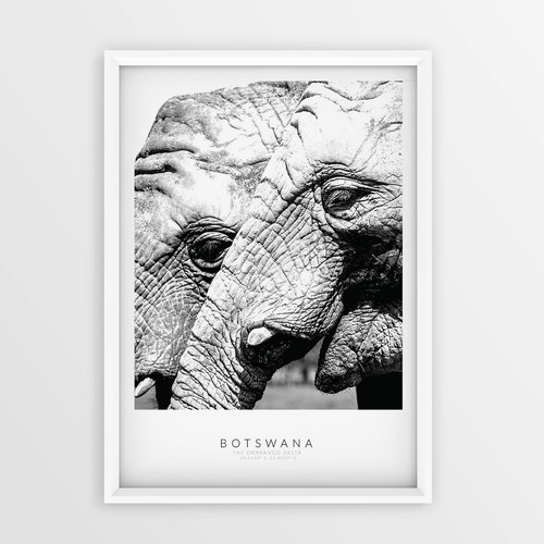 Póster estampado de naturaleza imagen arte de pared elefantes - Imagen 10 de 11
