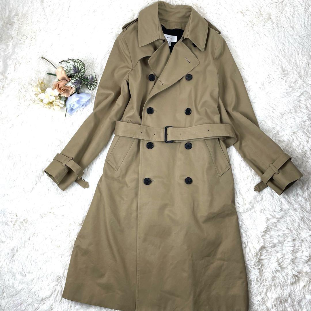 Hyke Trench Coat Belt Cotton Wool Liner 2Way Outerwear size Hyke Trench Coat Belt Cotton Wool Liner 2Way Outerwear size