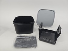 Tupperware Memory Mates scatola ricetta fotografica nera e grigia 1620 1623 2273 2274 NOS