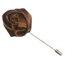 NEW Brown Satin Flower Lapel Pin