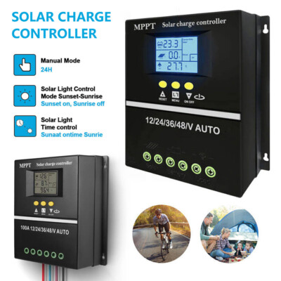 4000W 100A MPPT Solar Charge Controller 12V/24V/36V/48V Battery PV Regulator USB