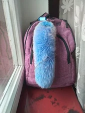 Fur keychain of real fox tail fur Personalized gift for Birthday Christmas gift.