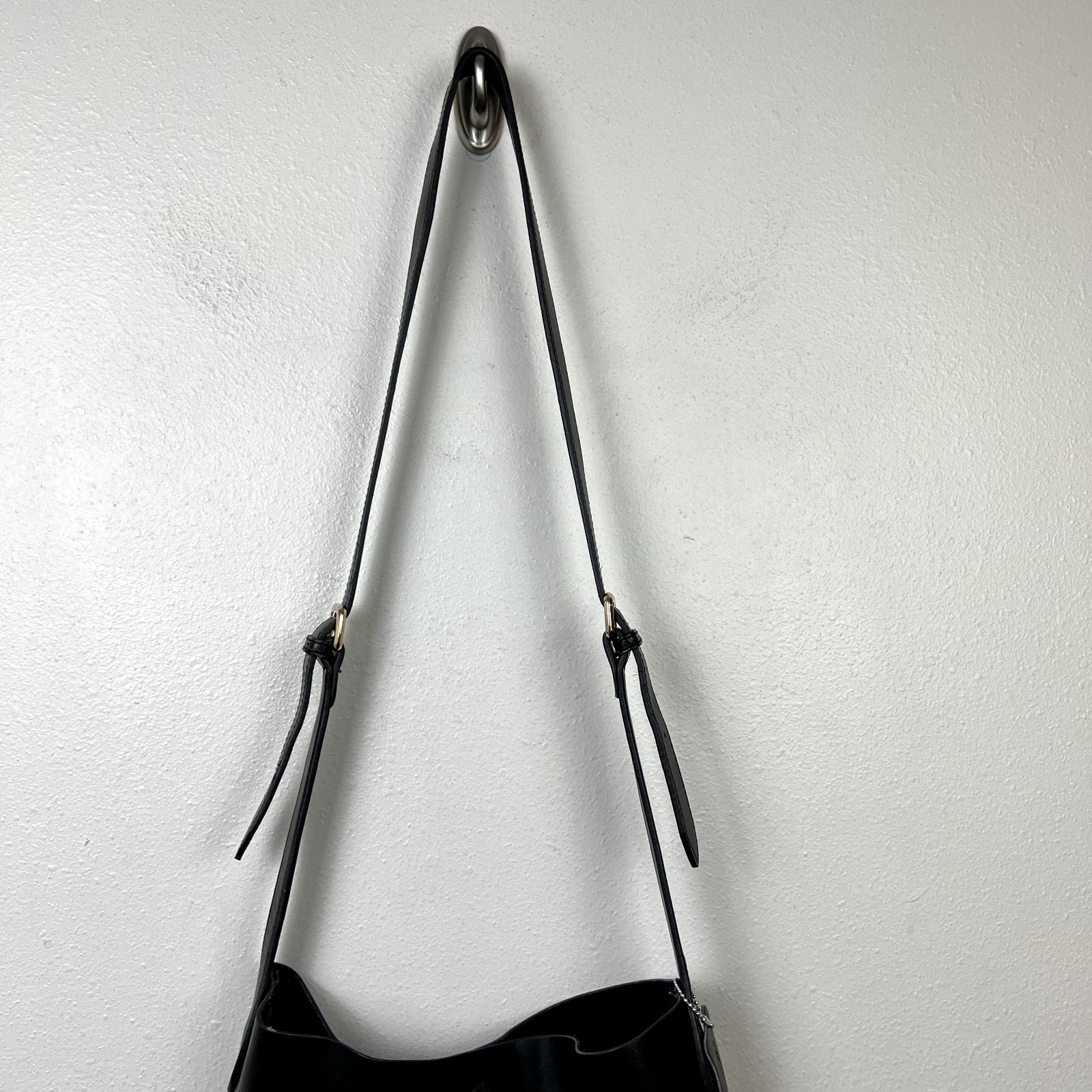 CoLab COLAB Black Leather Tote Crossbody Bag Removab… Gem