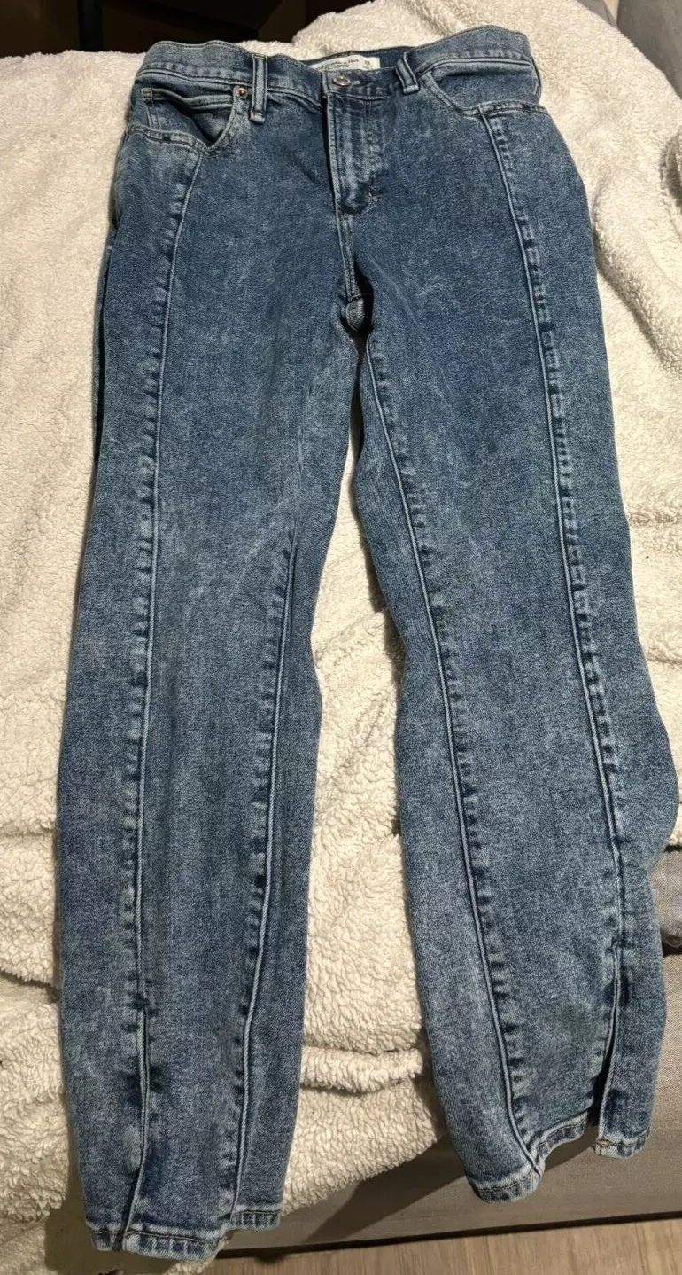 Jean bootcut bleu ultra haute taille Abercrombie & Fitch années 90 jambes droites 28